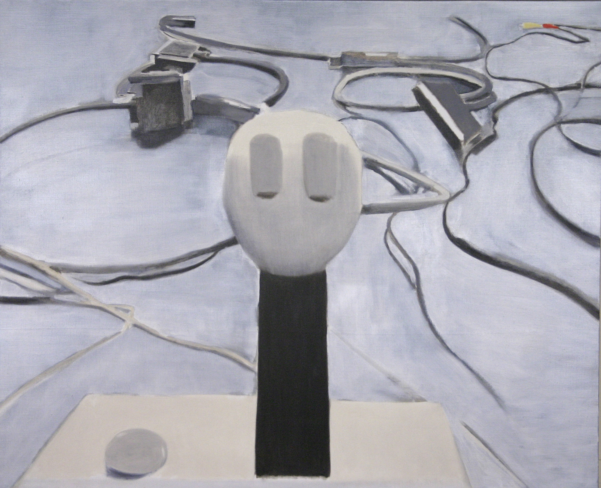 Miltos Manetas, Untitled (Joystick and Cables), 1999. Oil on canvas. Courtesy of the artist and Cosmic Galerie, Paris.